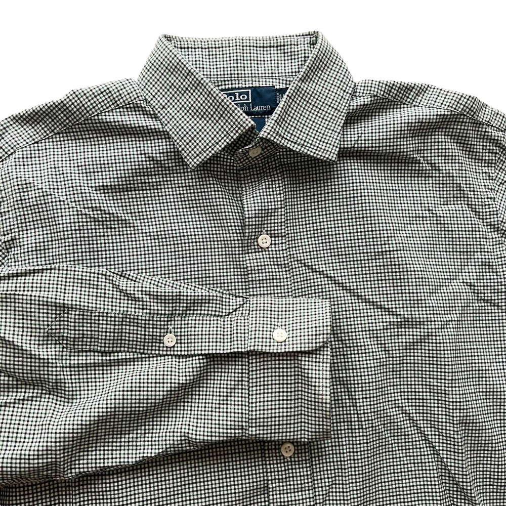 Polo Ralph Lauren REGENT Classic Fit Shirt L/S Mini Check Green Brown Sz L